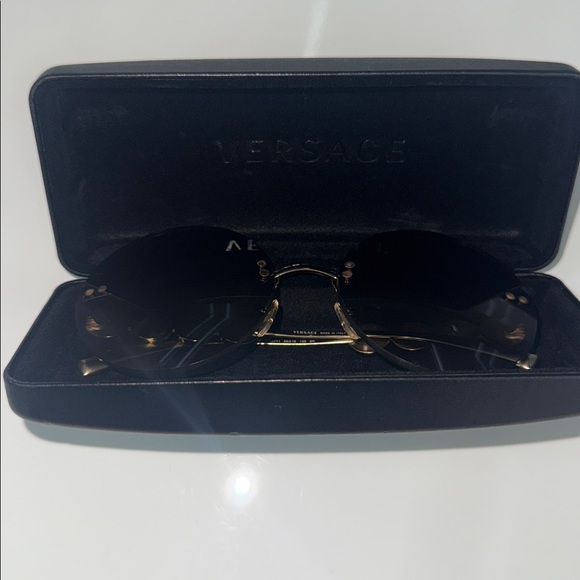Versace Gold and Black Designer Sunglasses main image 4